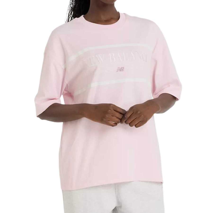 New Balance New Balance Drop Shoulder Sleeve T Shirt Women's Pink