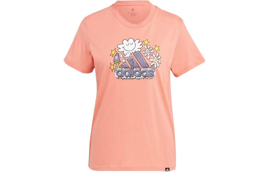 Adidas Adidas Doodle Graphic T Shirt T Shirt Women's Clay Pink