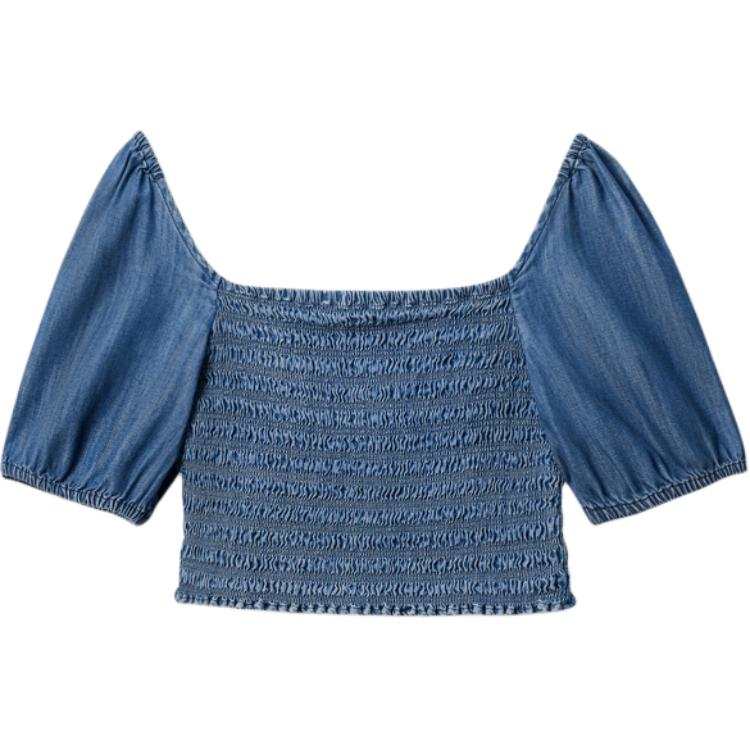 MICHAEL KORS SS25 Crop Top Women's Denim Blue