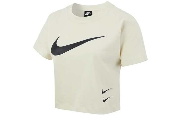 Nike Nike T Shirts Women's Gray Crew Neck Moderate Straight Fit