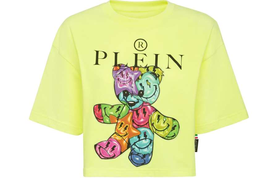 PHILIPP PLEIN Smile Cropped Round Neck T shirt