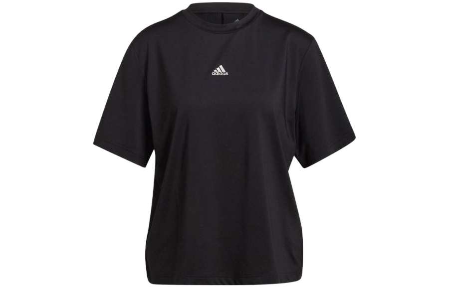 Adidas Adidas T Shirts Women's Black Crew Neck Moderate Straight Fit