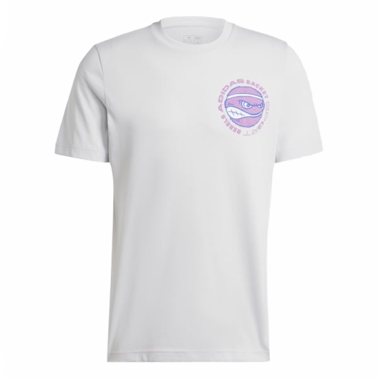 Adidas Adidas RACKET SPORT REBELS GRAPHIC T SHIRT Tennis Top Men's Dash Gray