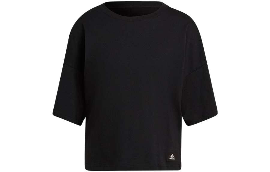Adidas Adidas Sportswear T Shirts Women's Black Crew Neck Moderate Straight Fit