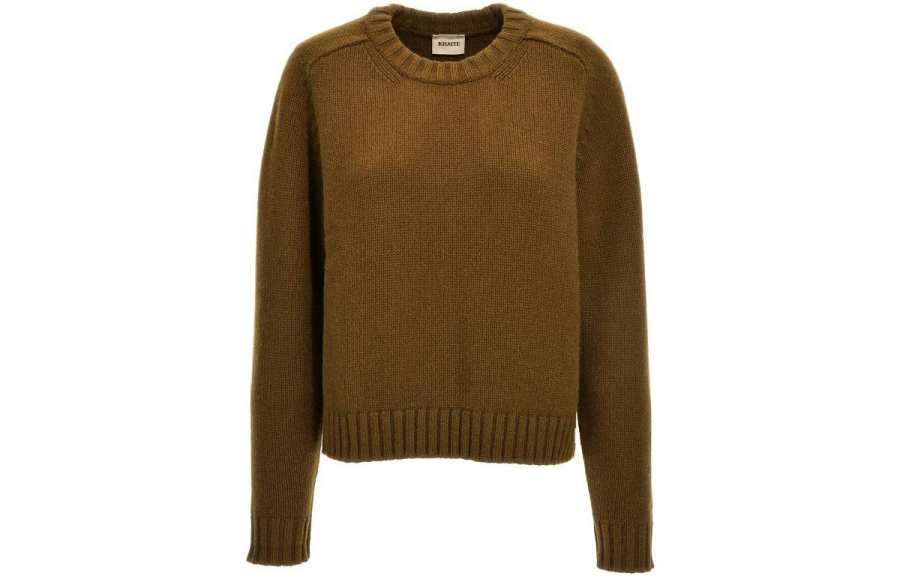 KHAITE Sweaters Women's Brown Yellow Crew Neck Moderate Other