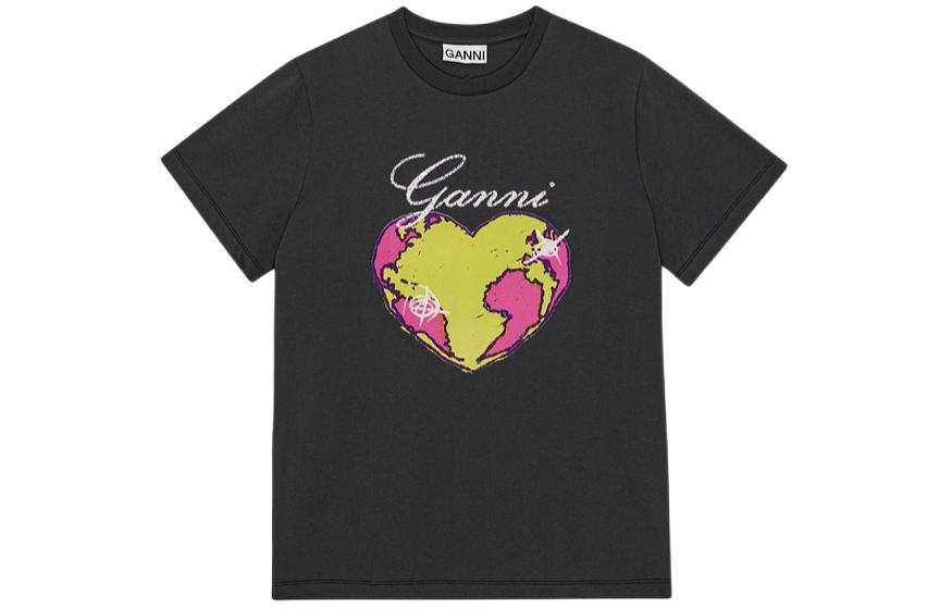 GANNI Drop Shoulder Sleeve T Shirt Women's
