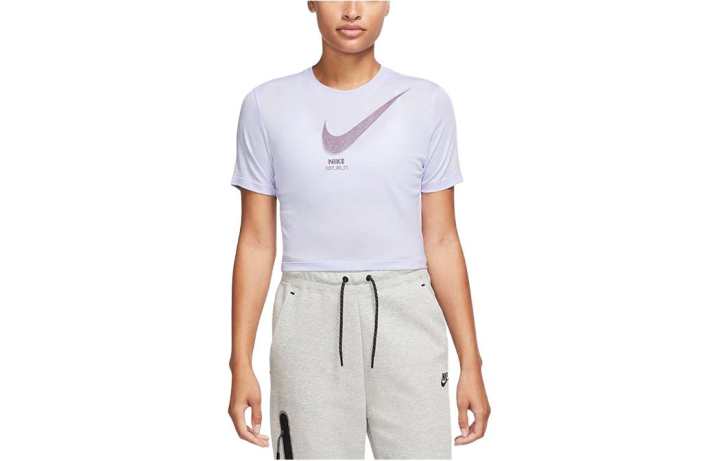 Nike Nike Crop Tops Women's Purple Crew Neck Moderate