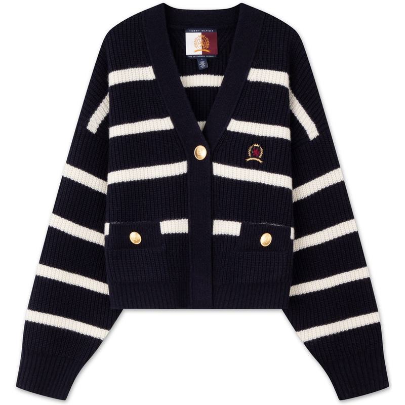 Tommy Hilfiger Sweater Women's Navy Blue White Stripes