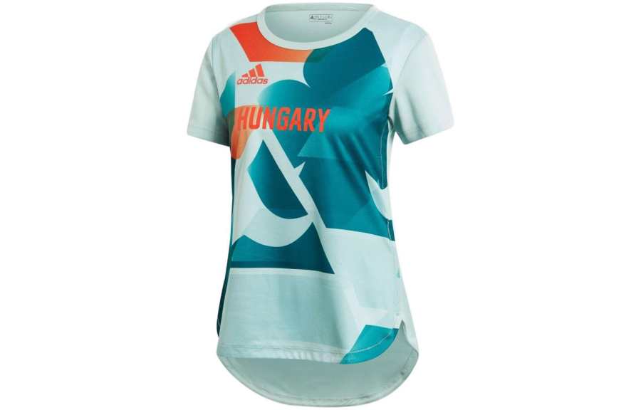 Adidas Adidas T Shirts Women's Green Crew Neck Moderate Straight Fit