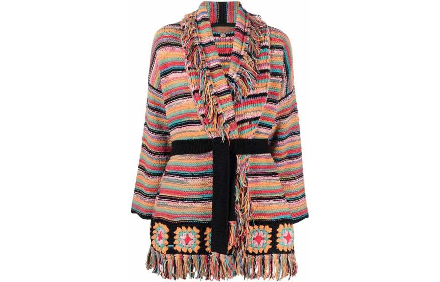 Alanui Sweaters Women's Multicolor Lapel Moderate Cardigan