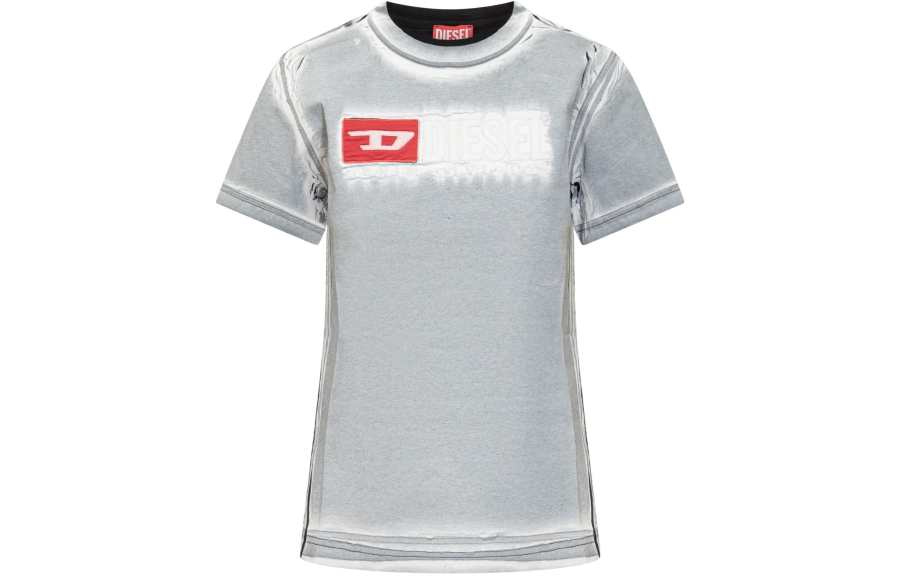 DIESEL Regular Sleeve T Shirt Women's Gray