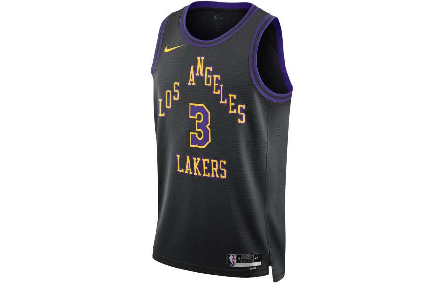 Nike Nike NBA Basketball Jersey SW Fan Edition 23 24, Los Angeles Lakers, Anthony Davis, Size 3 Men's Black