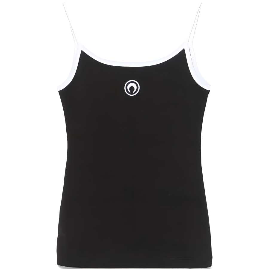 Marine Serre Contrast Trim Moon Logo Ribbed Tank Top