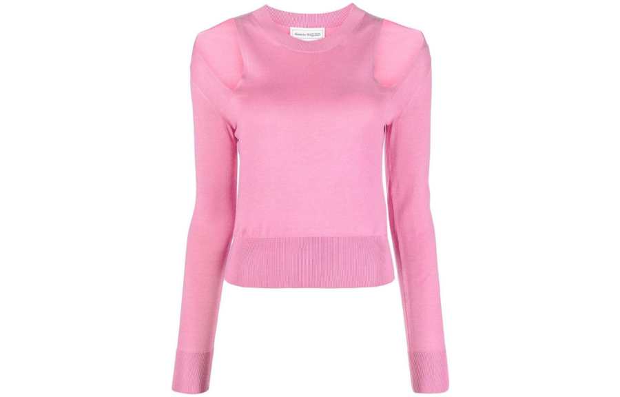 Alexander McQueen Cut-Out Detailed Crewneck Jumper