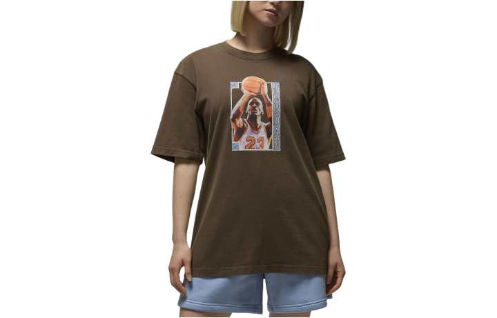 Jordan Jordan Drop Shoulder Sleeve T Shirt Women's Brown