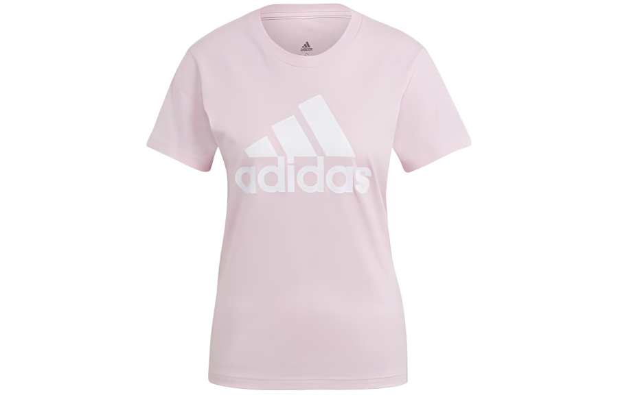 Adidas Adidas T Shirts Women's Pink Crew Neck Moderate Straight Fit