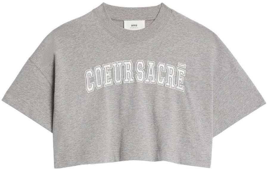 AMIPARIS Crop Tops Women's Gray Crew Neck Moderate