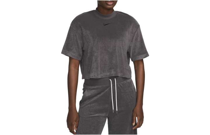 Nike Nike T Shirts Women's Gray Crew Neck Moderate