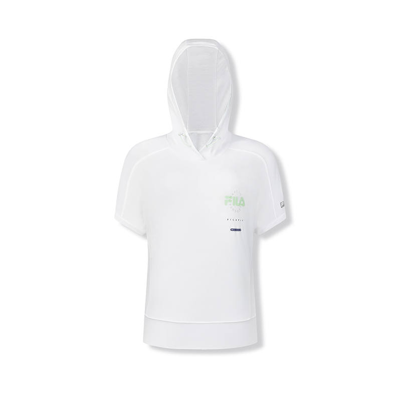 FILA T Shirts Women's Jade White Crew Neck Moderate Straight Fit