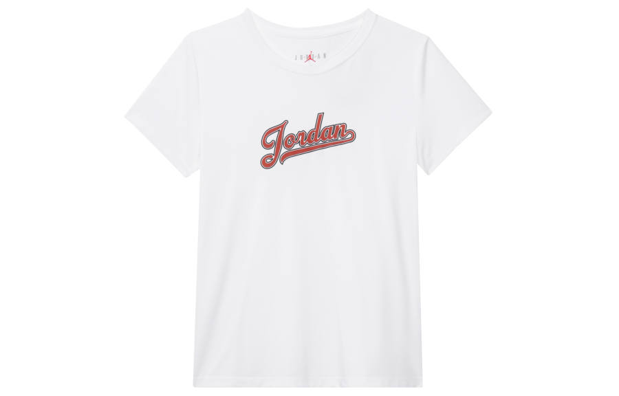 Jordan Jordan T Shirts Women's White Crew Neck Moderate Straight Fit