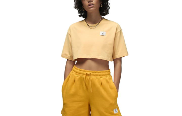 Jordan Jordan Crop Tops Women's Gold Crew Neck Moderate
