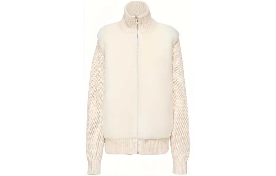PRADA PRADA Sweaters Women's White Stand Collar Moderate Other