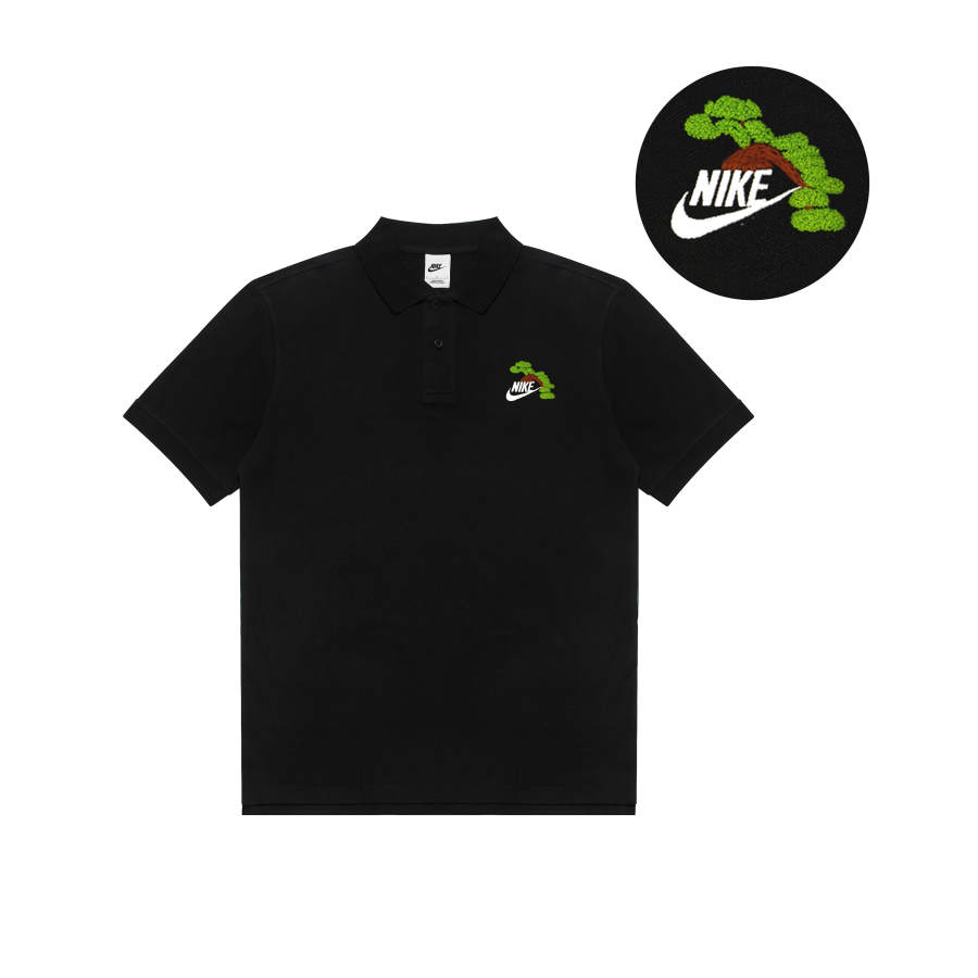 Nike Nike Polo Shirts Unisex Black Polo Collar Moderate Straight Fit