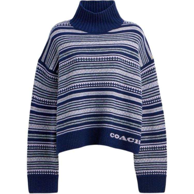 COACH COACH Sweaters Women's Blue Turtleneck Moderate Other