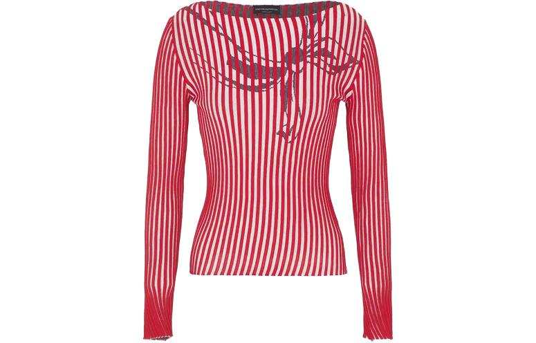 Emporio Armani striped knitted top