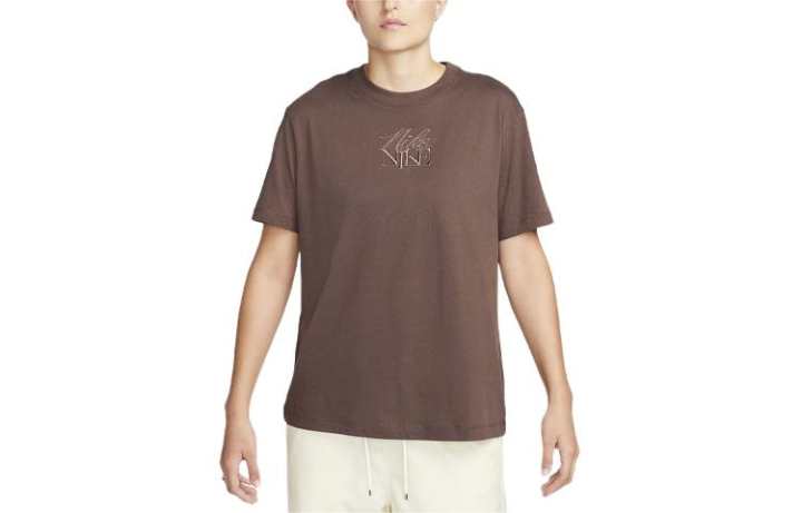 Nike Nike Drop Shoulder Sleeve T Shirt Women's Brown