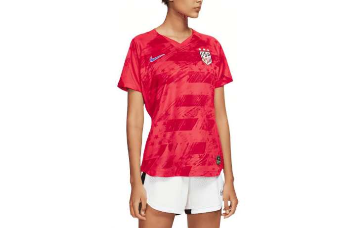 Nike Nike T Shirts Women's Speed Red V Neck Moderate Straight Fit