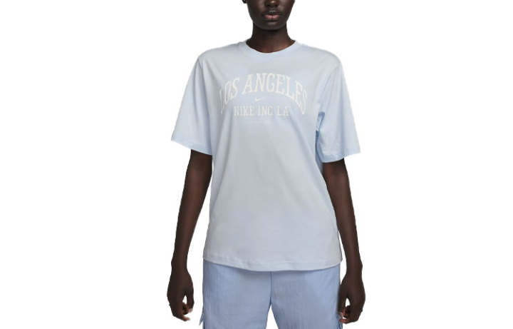 Nike Nike Drop Shoulder Sleeve T Shirt Women's Light Blue