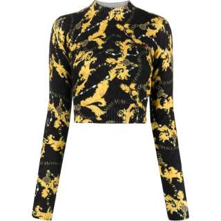VERSACE JEANS Couture Crew Neck Cropped Jumper