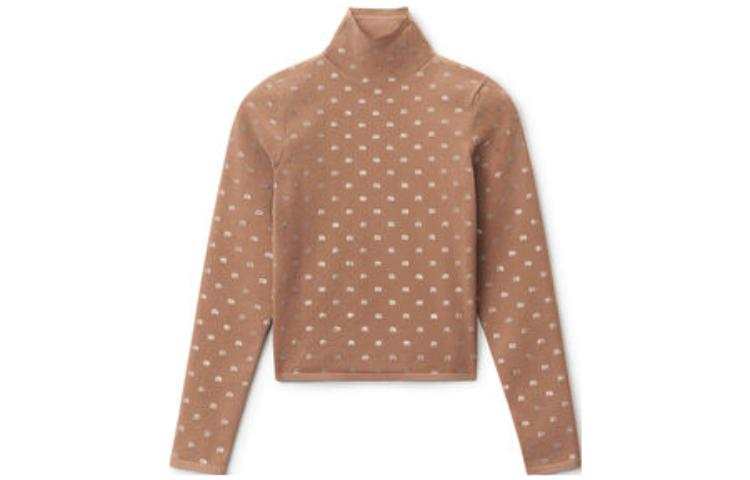 Alexander Wang Allover Logo Embellished Turtleneck Top