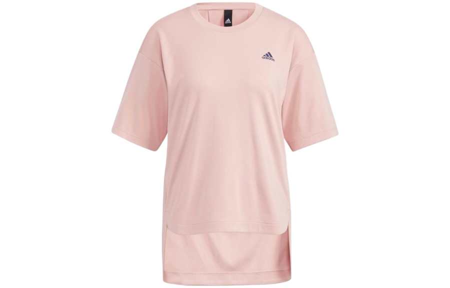 Adidas Adidas T Shirts Women's Pink Crew Neck Moderate Straight Fit