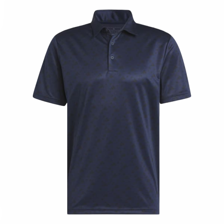 Adidas Adidas ALLOVER PRINT Core Allover Print Golf Polo Shirt Golf Clothing Men's Collegiate Marine Blue