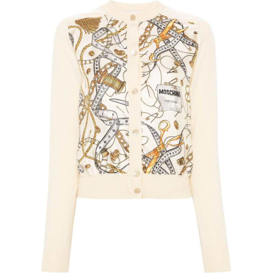 Moschino logo-print cardigan