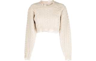 R13 【Previous Season】cable-knit cropped jumper