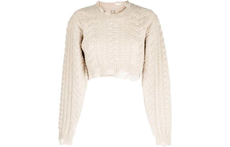 R13 【Previous Season】cable-knit cropped jumper