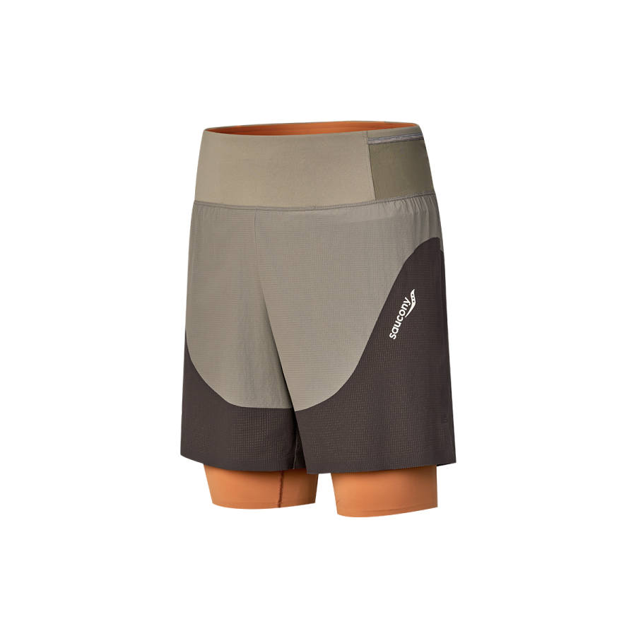 Saucony Running Shorts Men's Pure Gray Coffee