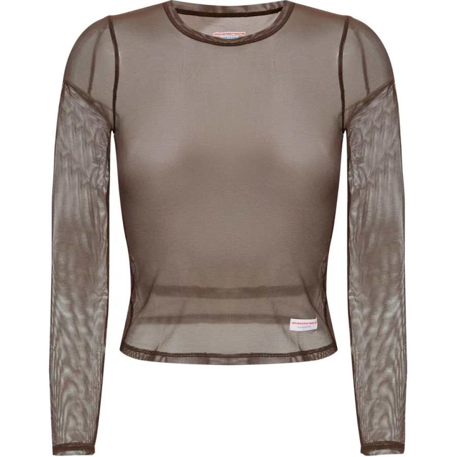 Alexander Wang Bodycon Semi Sheer Long Sleeved Top
