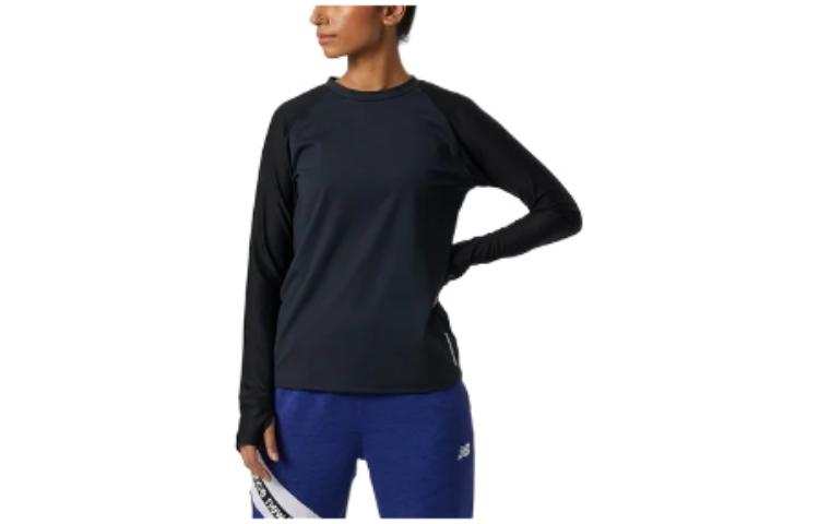 New Balance New Balance T Shirts Women's Black Crew Neck Moderate Straight Fit