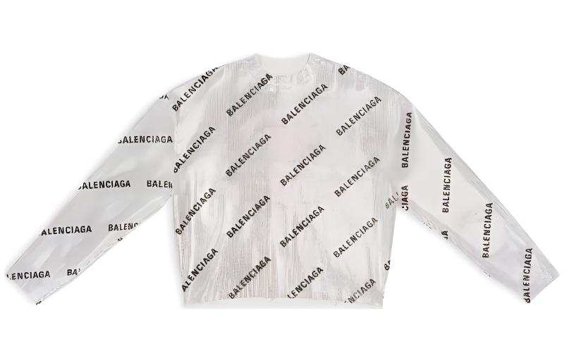 Balenciaga logo-print rhinestone jumper