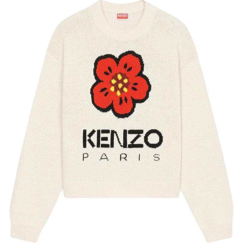 KENZO Boke Flower Logo Intarsia Crewneck Jumper