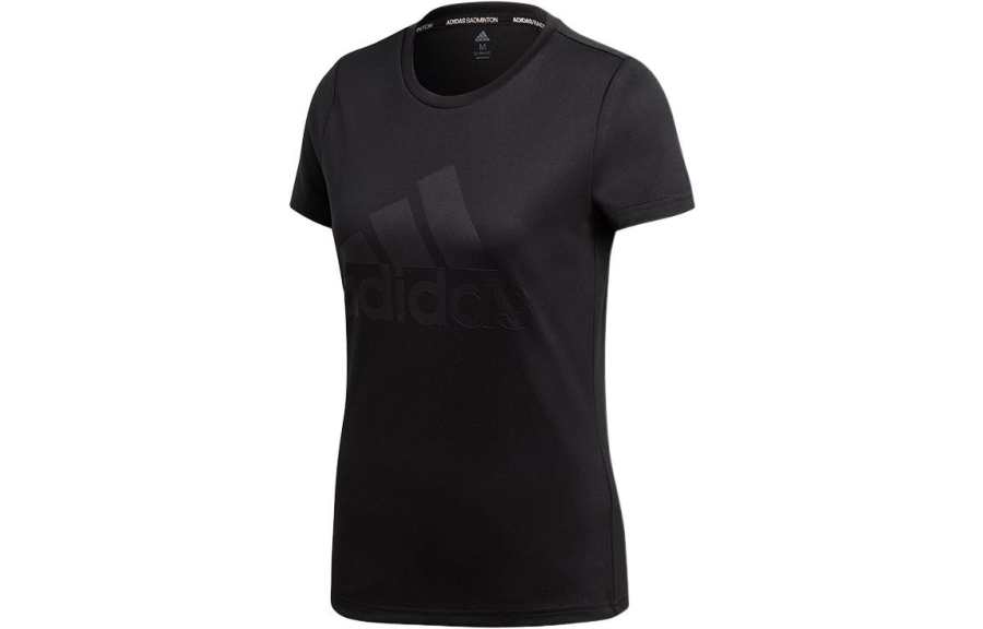 Adidas Adidas T Shirts Women's Black Crew Neck Moderate Straight Fit
