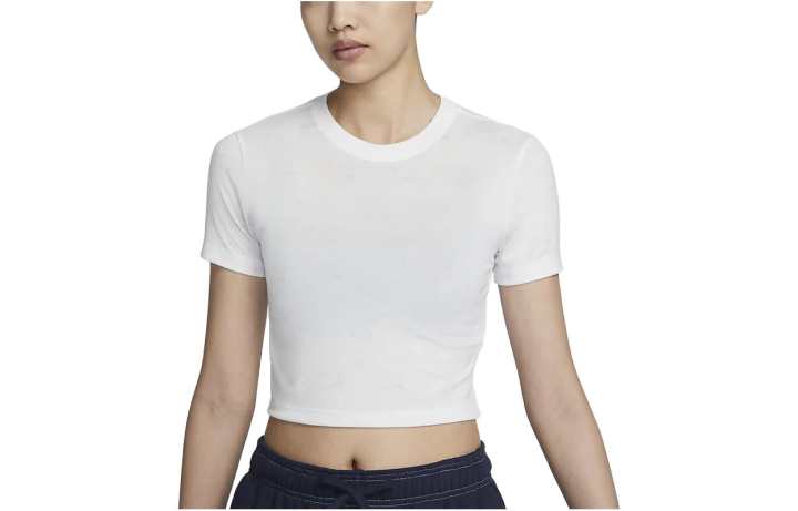 Nike Nike Crop Tops Women's Summit White Crew Neck Moderate