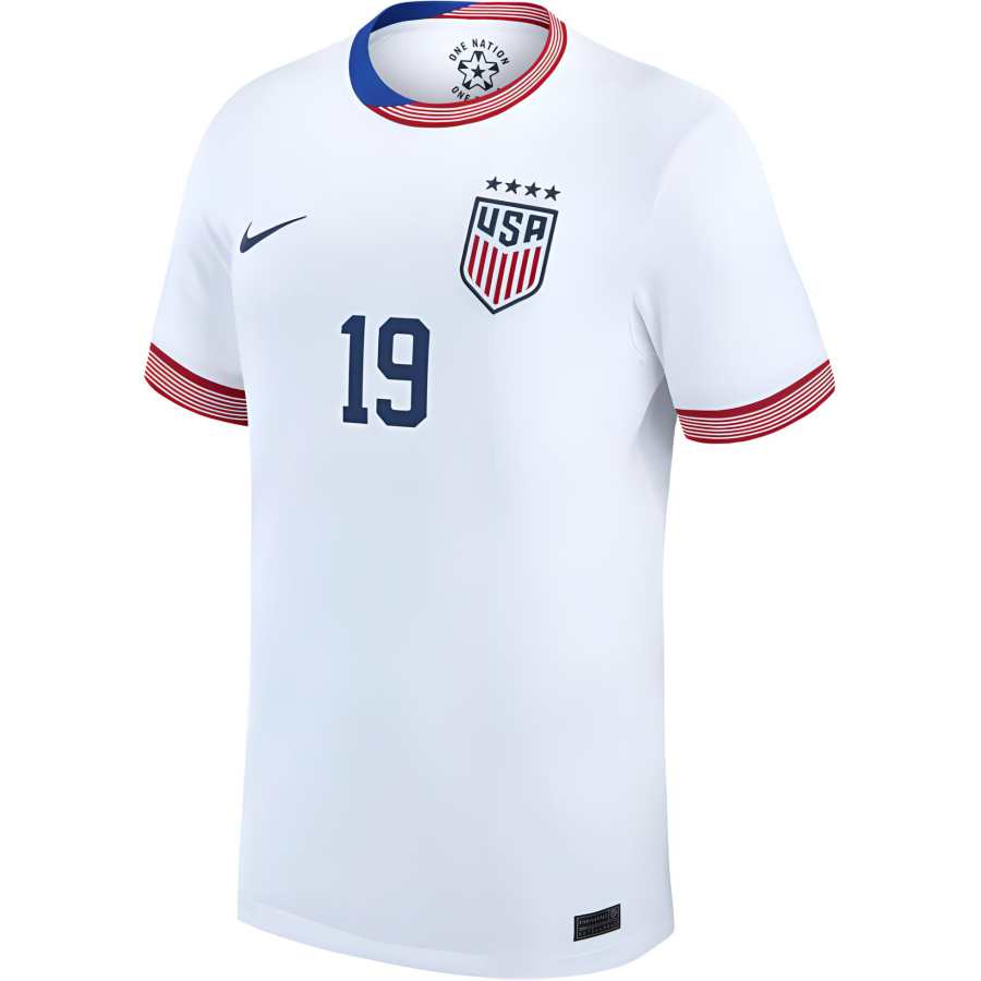 Nike Nike United States National Team Crystal Dunn USWNT 2024 Stadium Away Soccer Jersey Men's White