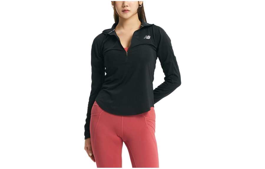 New Balance New Balance Crop Tops Women's Black Stand Collar Moderate