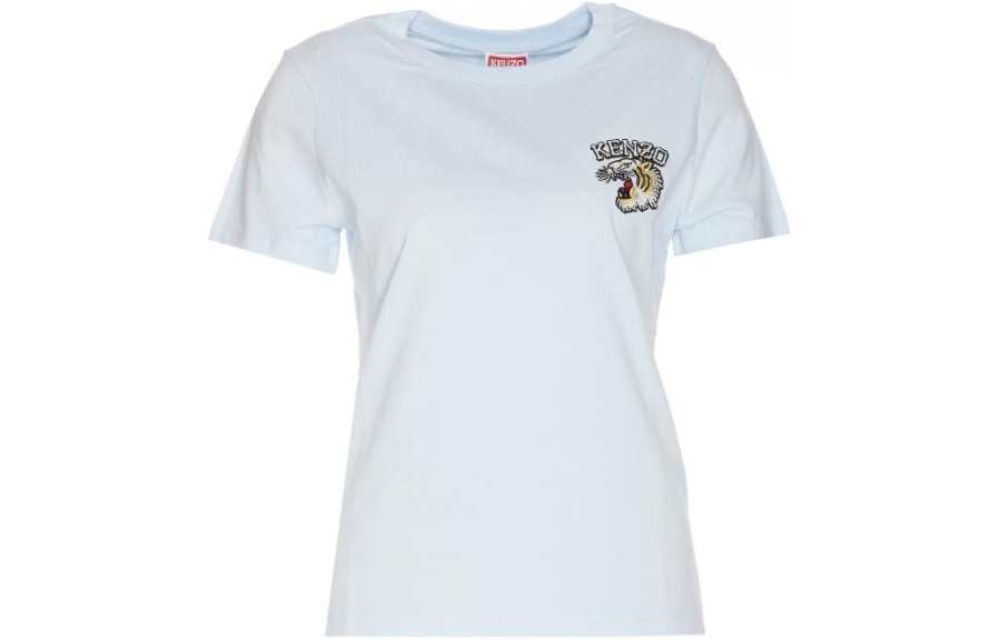 KENZO Logo Embroidered Crewneck T Shirt