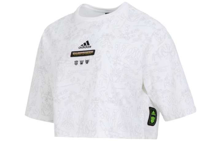 Adidas Adidas Crop Tops Women's White Crew Neck Moderate